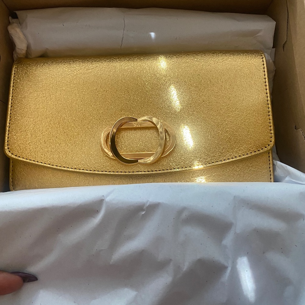 Brand New Stuart Weitzman gold bag